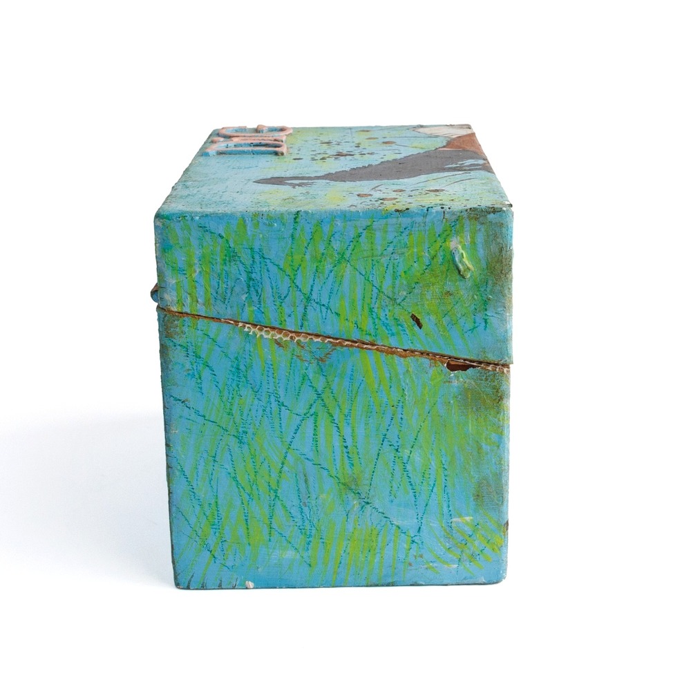 Hand Painted Recipe Box Dog Art Decoupage Unique Kitchen Decor Storage - Picture 2 of 10